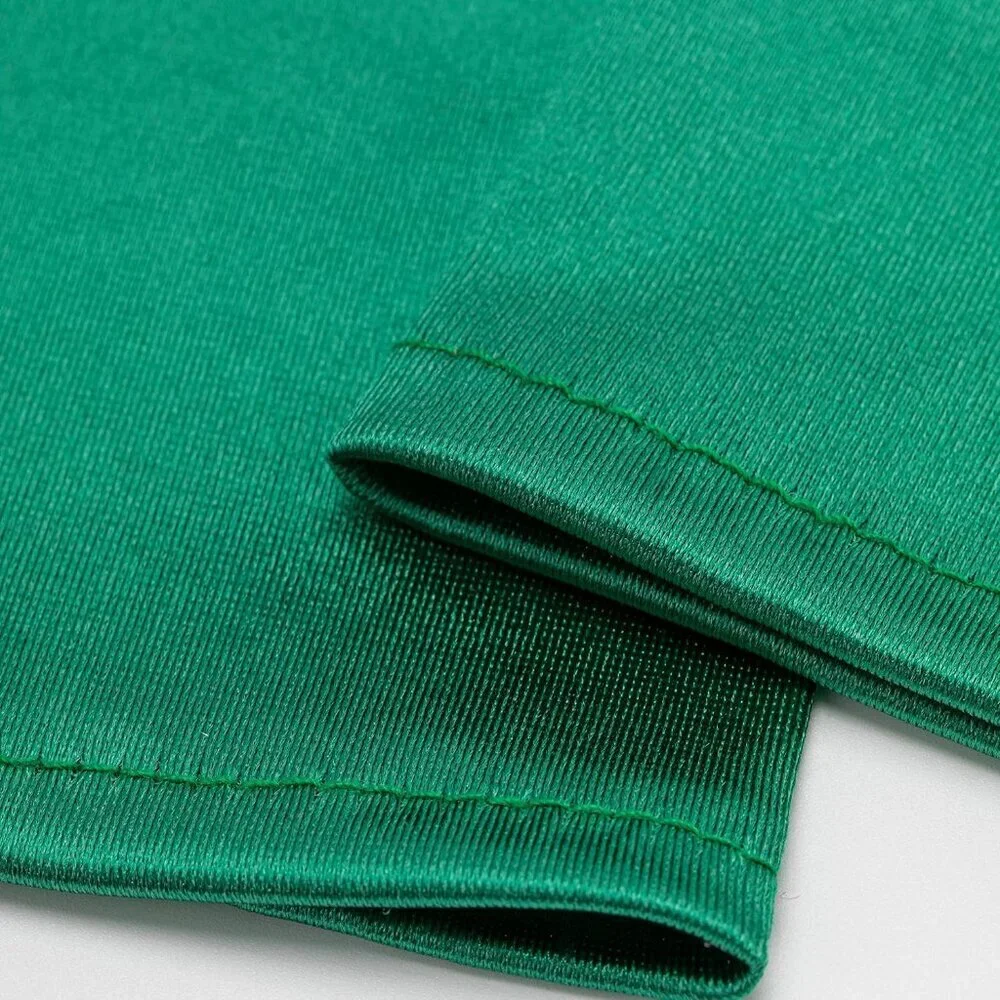 Women's Dark Green Satin Silk Gloves Banquet Wedding Party Costume Accessories